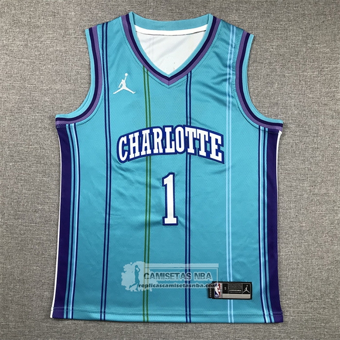 Camiseta Nino Charlotte Hornets LaMelo Ball NO 1 Classic 2023-24 Verde